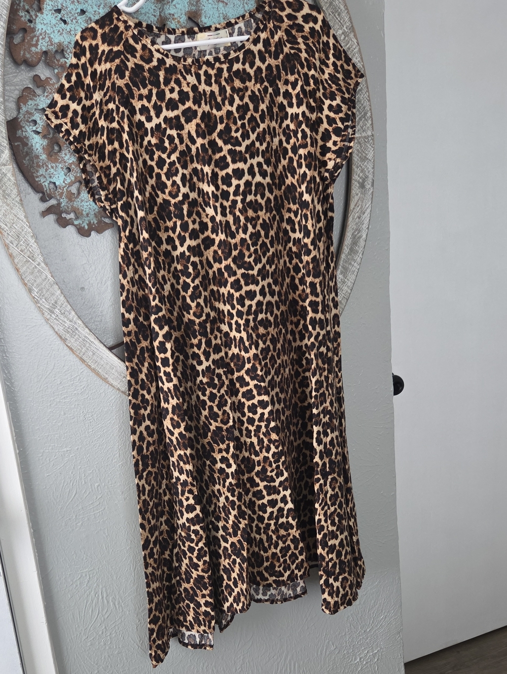 Siviglia Leopard Print Swing Dress in Brown and Black